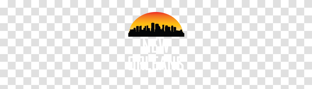 Sunset Skyline Silhouette Of New Orleans La, Label, Word, Logo Transparent Png