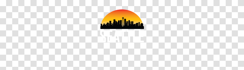 Sunset Skyline Silhouette Of Seattle Wa, Label, Word, Logo Transparent Png