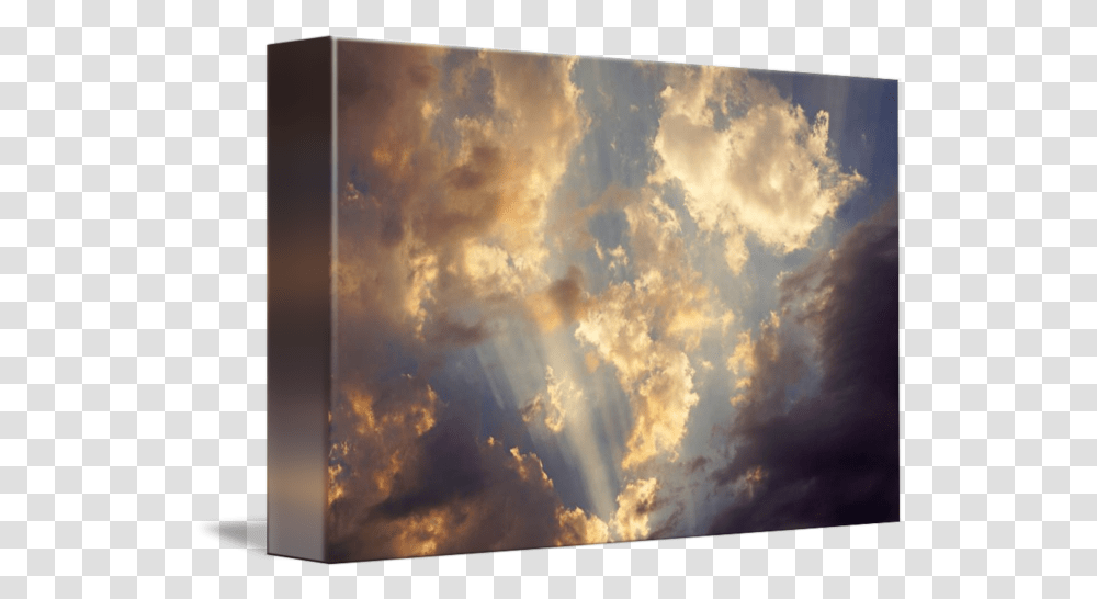 Sunset Sun Rays Art Prints Blue Sky Clouds Orange By Baslee Troutman Fine Drawing, Nature, Weather, Outdoors, Cumulus Transparent Png