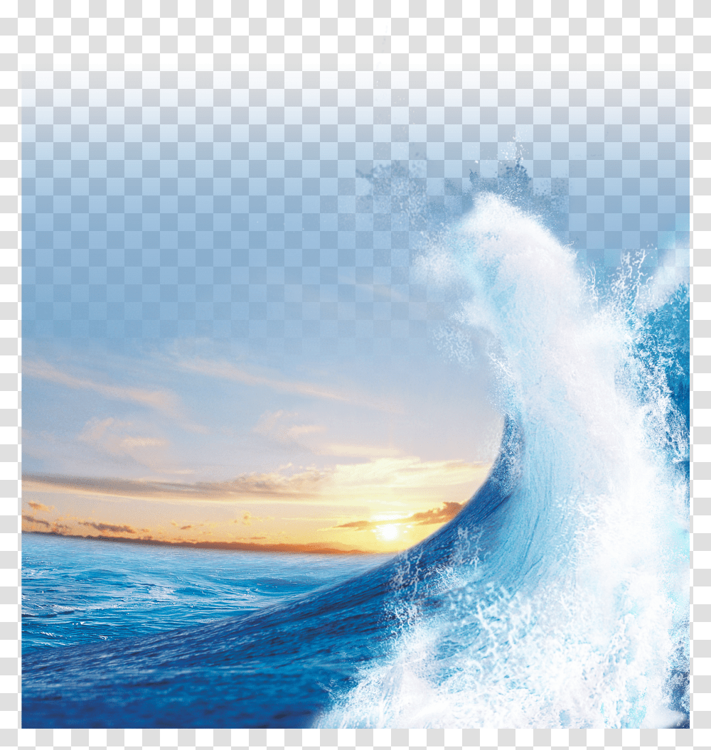 Sunset Waves Sea Light Blue Transparent Png