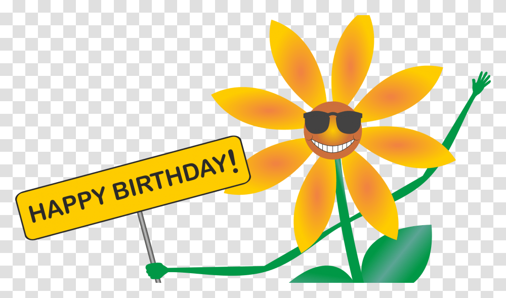 Sunshine Happy Birthday Clipart, Plant, Flower, Blossom, Pollen Transparent Png