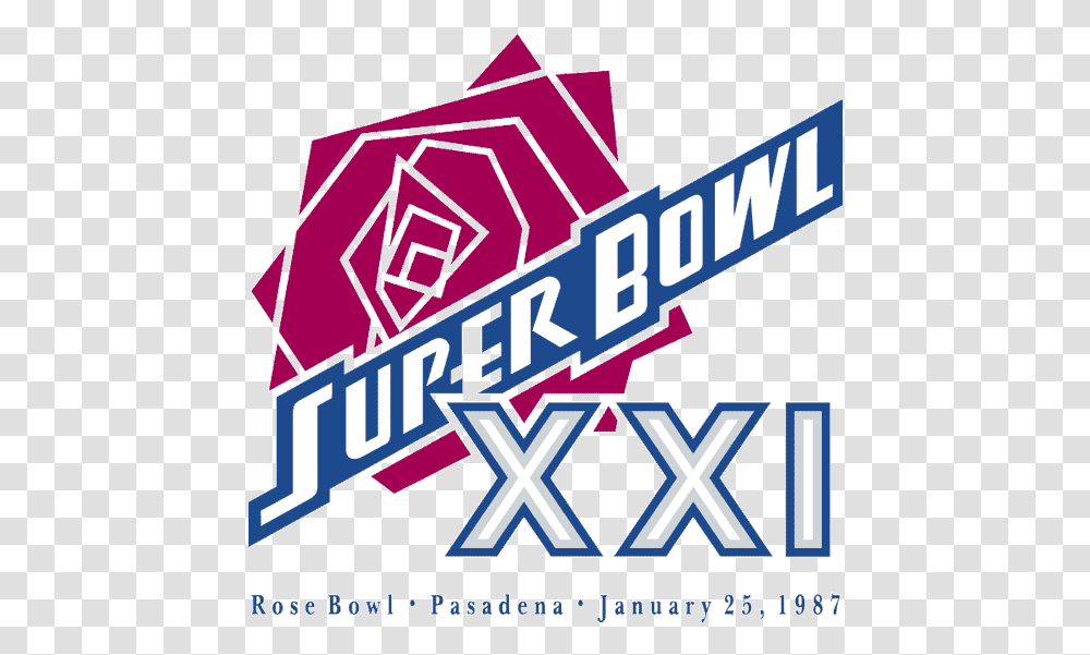 Super Bowl Primary Logo National Football League Nfl Super Bowl Xxi, Text, Paper, Label, Poster Transparent Png