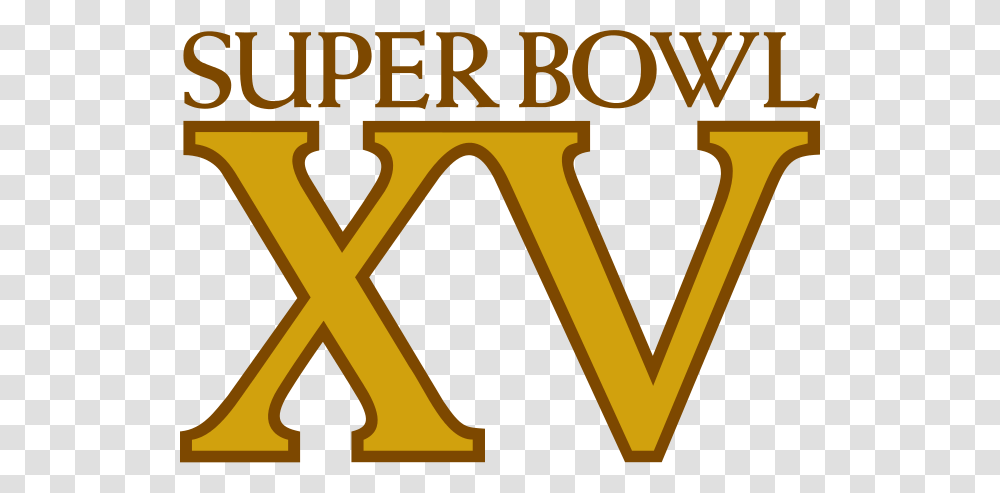 Super Bowl Xv Logo, Label, Alphabet, Gold Transparent Png