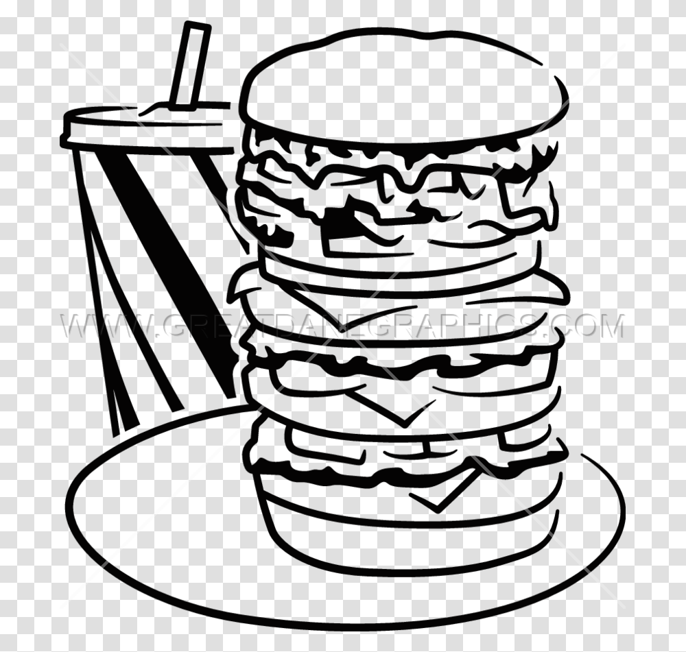 Super Burger Production Ready Artwork For T Shirt Printing, Bow, Spiral, Bucket, Coil Transparent Png