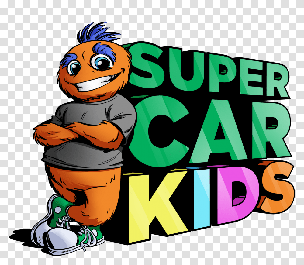 Super Car Kid Logo Cartoon, Word, Person, Plant Transparent Png