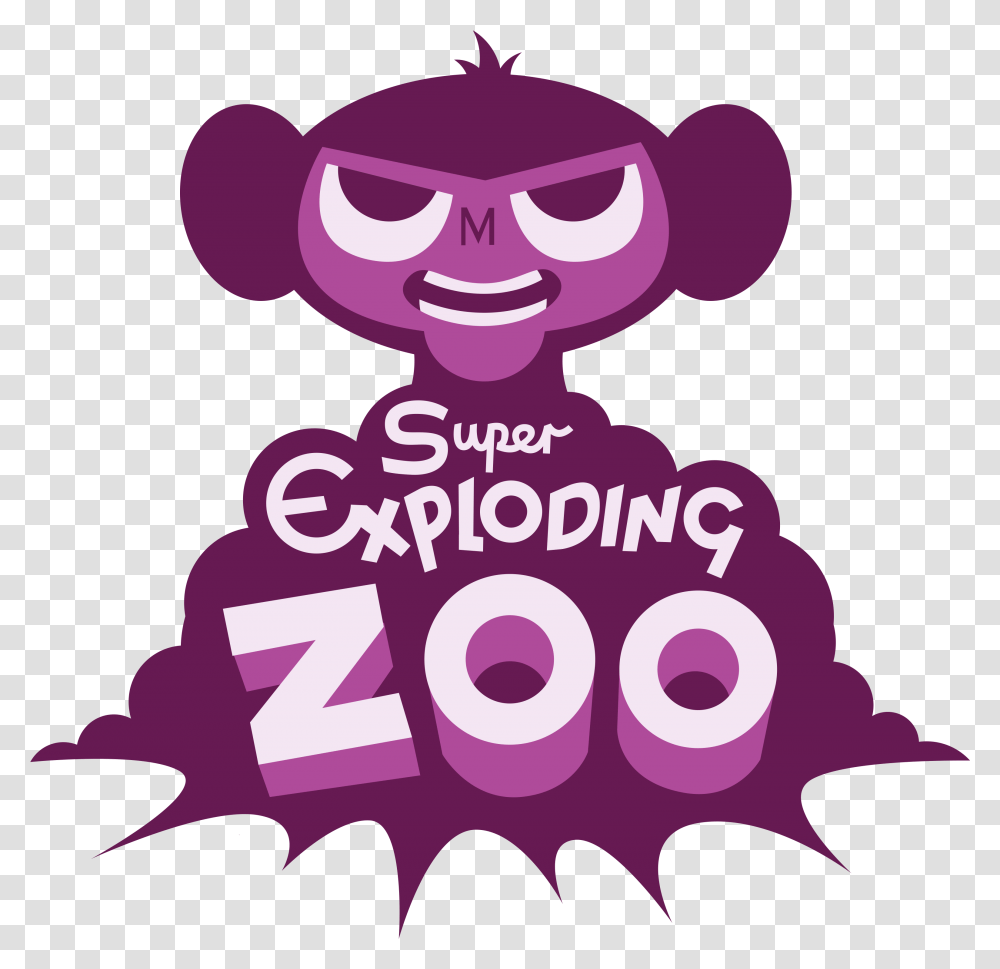 Super Exploding Zoo Presskit Super Exploding Zoo Logo, Person, Text, Poster, Advertisement Transparent Png