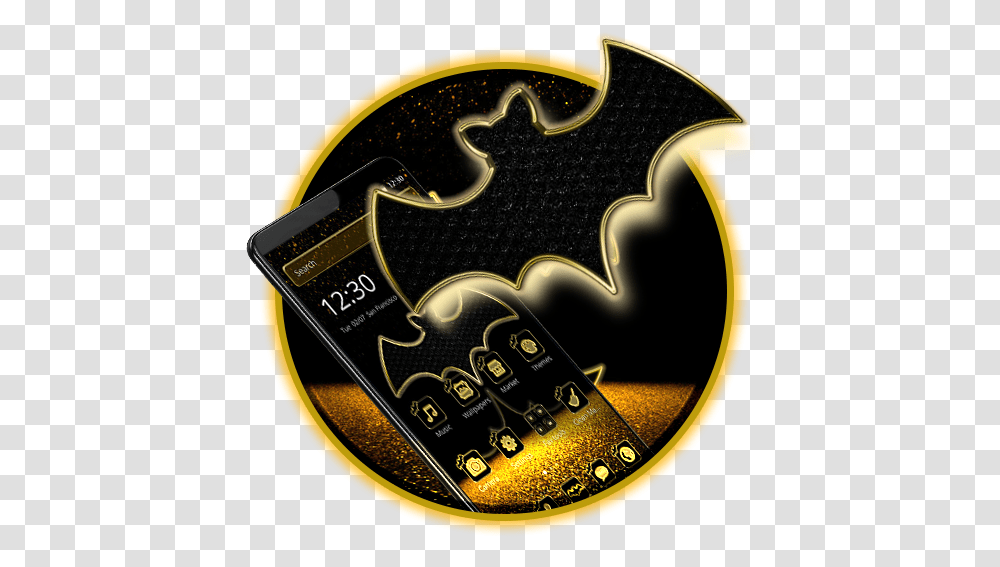 Super Gold Batman 2d Theme Bat, Symbol, Hand, Electronics Transparent Png