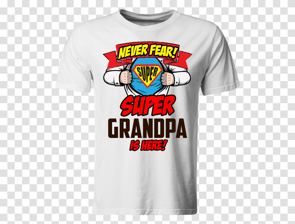 Super Grandpa Active Shirt, Clothing, Apparel, T-Shirt, Person Transparent Png