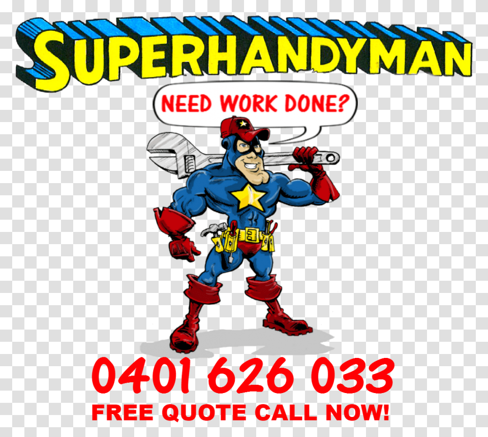 Super Handyman Tm Super Handyman, Person, Human, Advertisement, Poster Transparent Png