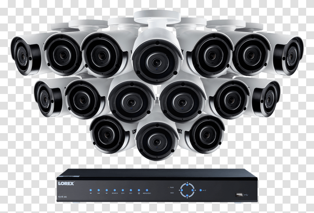 Super Hd Ip Nvr Security Camera System With 16 2k Lorex Com Caractersticas De 16 2k, Electronics, Indoors Transparent Png