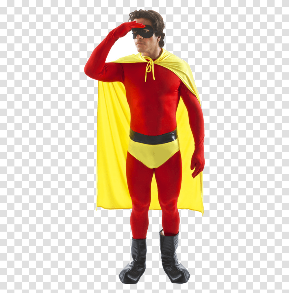 Super Hero Cape Superhero Red And Yellow, Costume, Shoe, Person Transparent Png