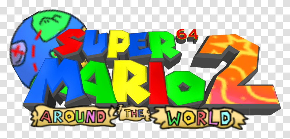 Super Mario 64 Logo Picture Super Mario 64 2 Logo, Text, Graphics, Art, Alphabet Transparent Png