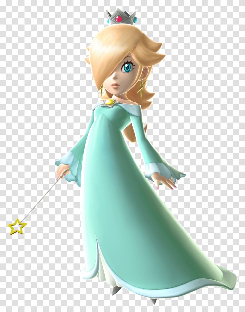 Super Mario Galaxy Rosalina Princess Peach Luigi Figurine Princess Rosalina, Person, Doll, Toy Transparent Png