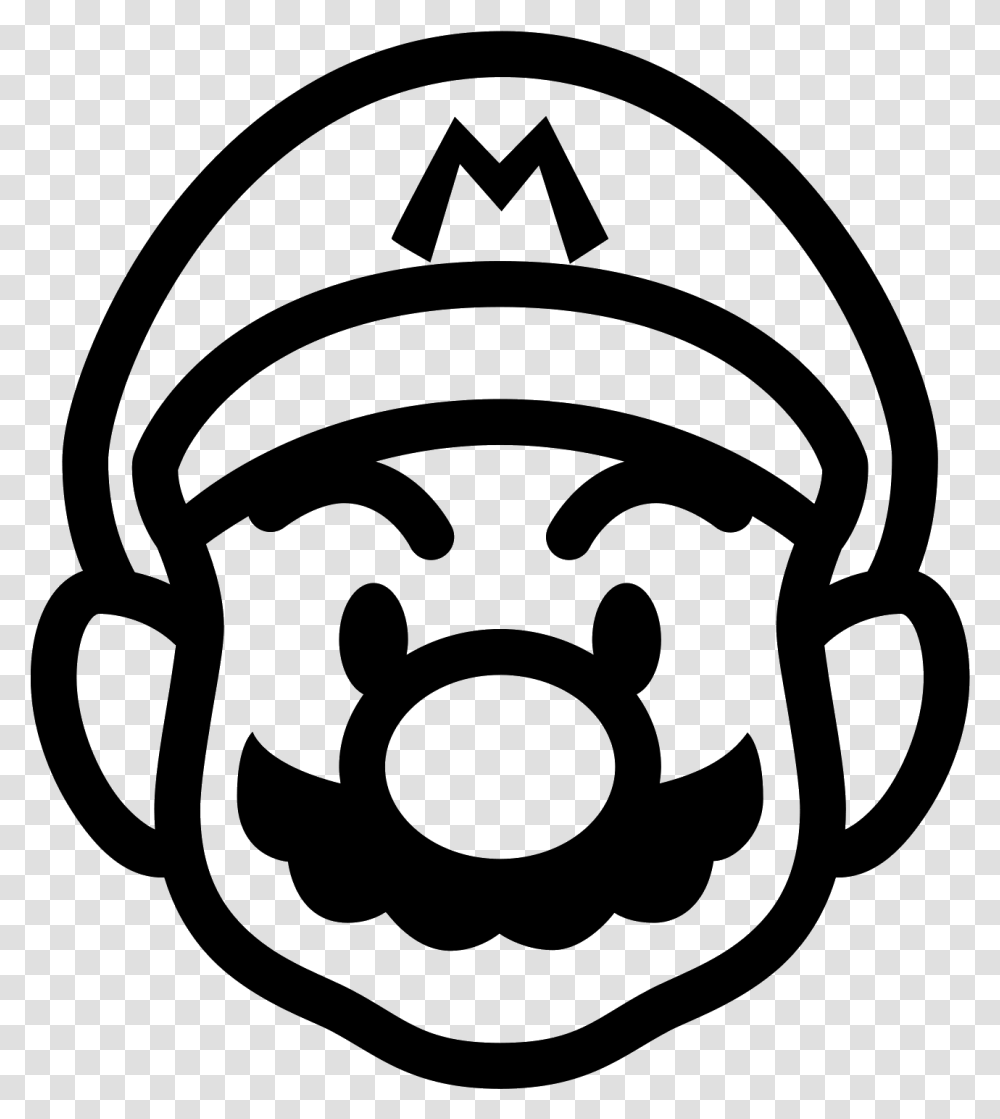 Super Mario Icon Mario Bros Black And White, Gray, World Of Warcraft, Halo Transparent Png