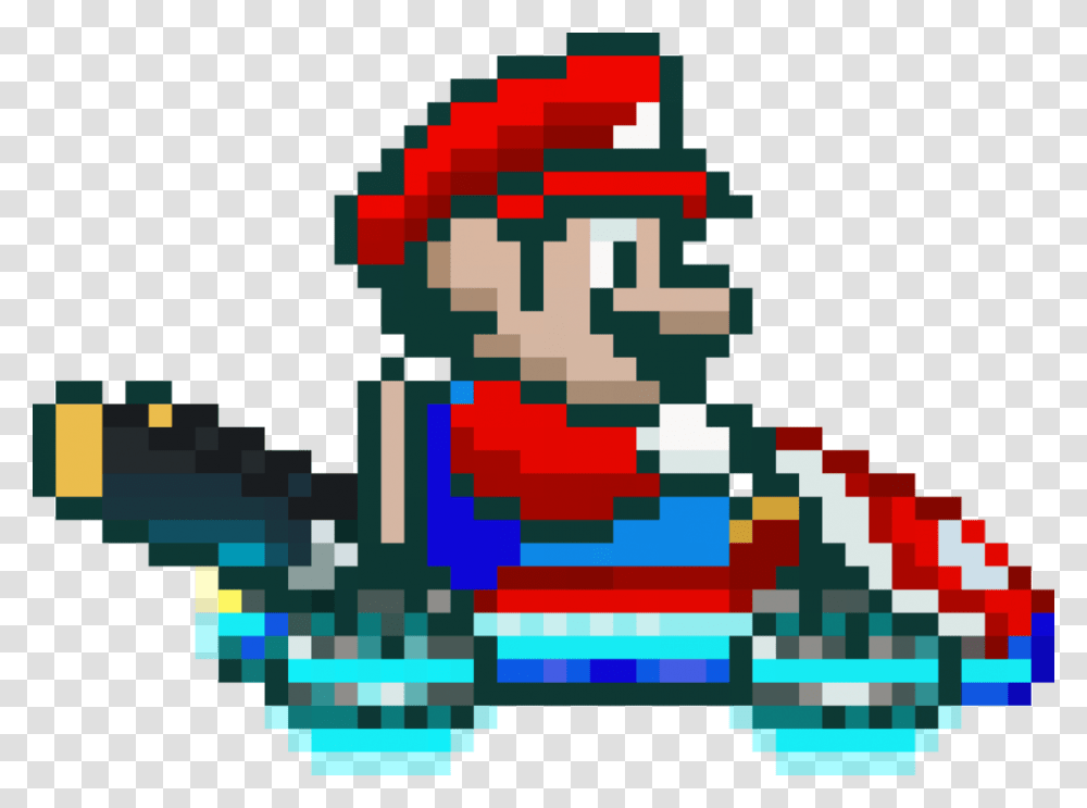 Super Mario Kart Mario Sprite Clipart Pixel Art Mario Kart, Rug, Vehicle, Transportation Transparent Png