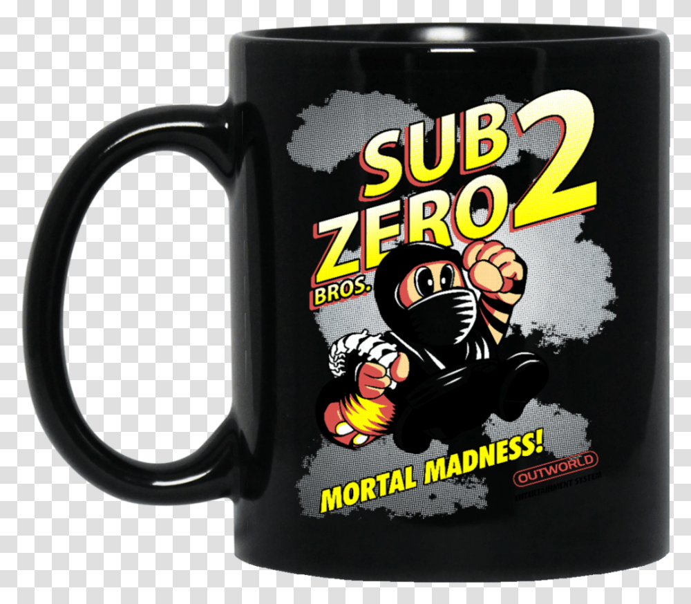 Super Mario Mortal Kombat Mug Super Sub Zero Bros Coffee Beer Stein, Coffee Cup, Person, Human, Jug Transparent Png