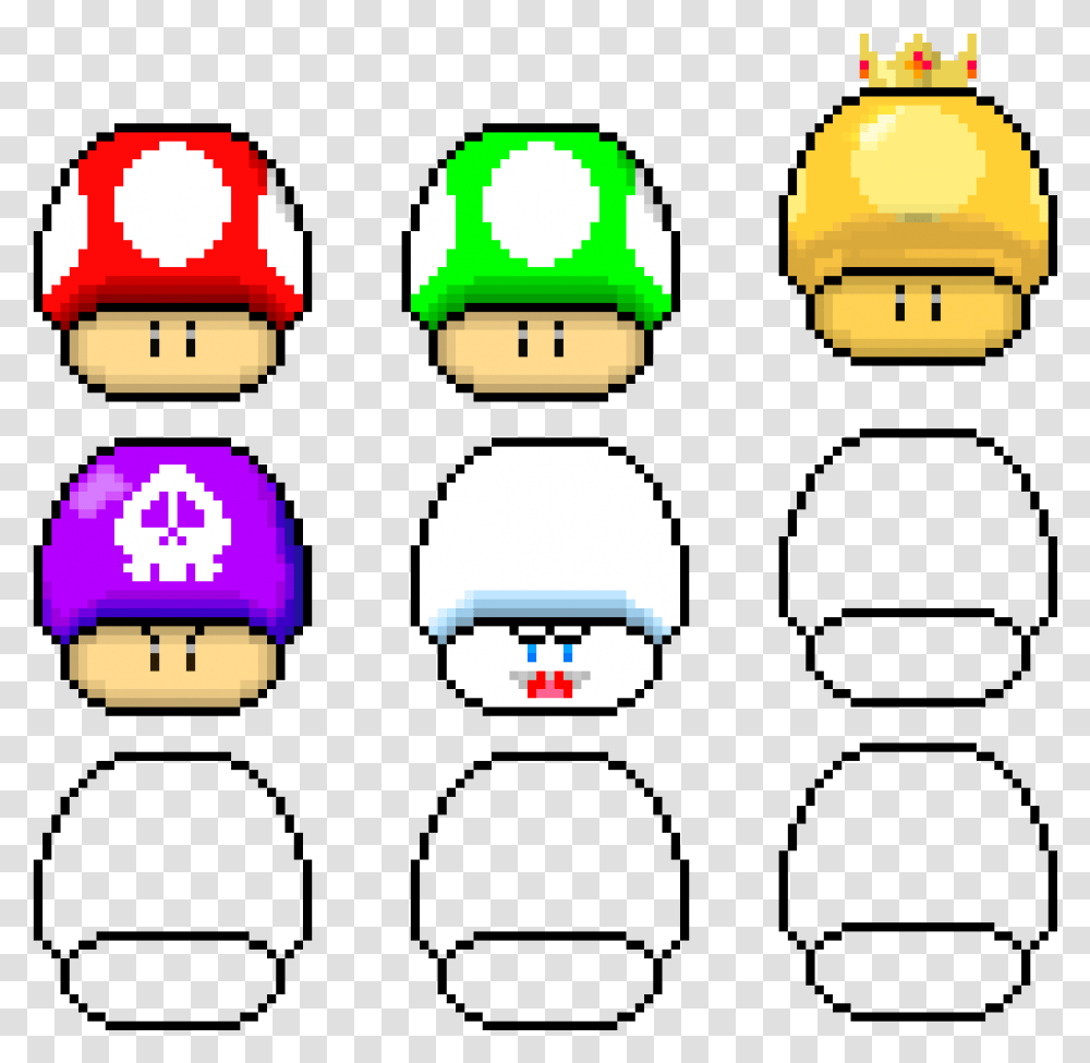 Super Mario Mushrooms, Pac Man Transparent Png