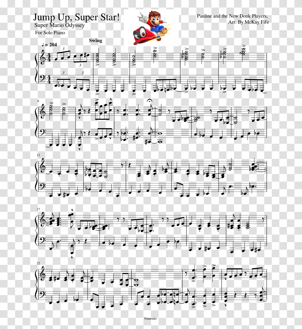 Super Mario Odyssey Piano Sheet Music, Gray, World Of Warcraft Transparent Png