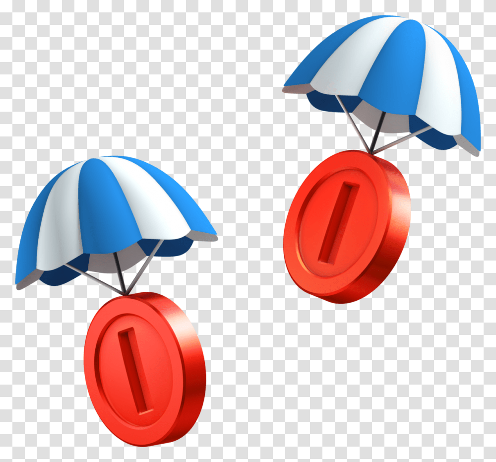 Super Mario Red Coin, Parachute, Canopy, Diamond Transparent Png