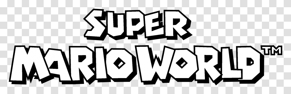 Super Mario World Logo Black And White, Stencil, Alphabet Transparent Png