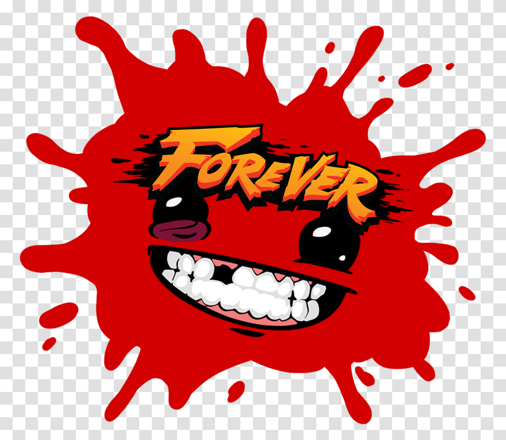 Super Meat Boy Forever Font, Teeth, Mouth, Lip, Poster Transparent Png