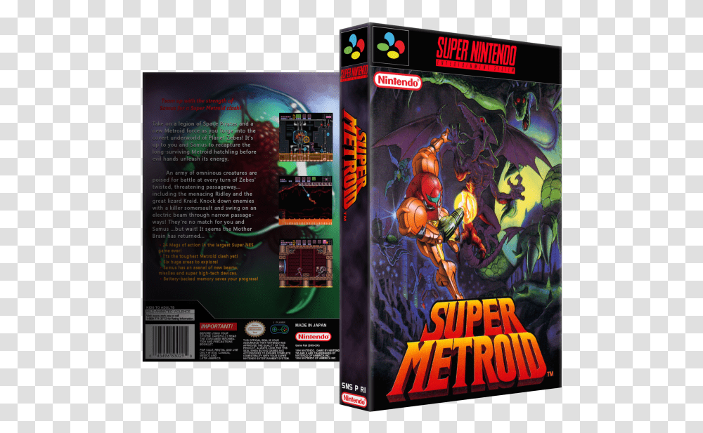 Super Metroid Box Art Cover Super Metroid Original Box, Overwatch, Dvd, Disk Transparent Png
