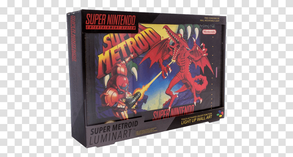 Super Metroid Snes Box Art, Poster, Advertisement, Arcade Game Machine Transparent Png
