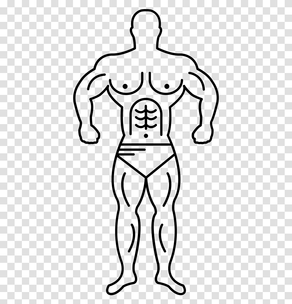 Super Muscle Man Outline Icon Free Download, Plot, Stencil, Diagram, Label Transparent Png