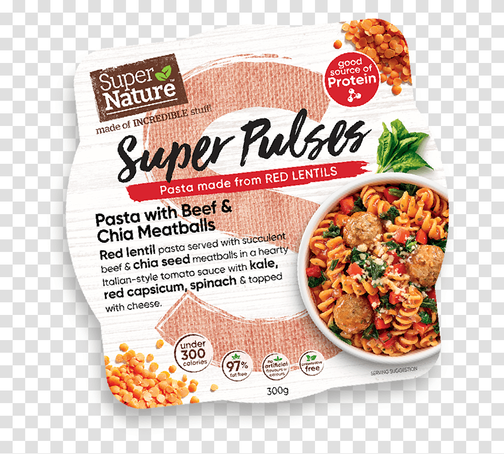 Super Nature Super Pulses Creamy Chicken Carbonara, Plant, Bean, Vegetable, Food Transparent Png