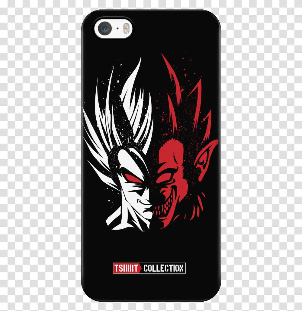Super Saiyan Goku Half Face Iphone 5 5s 6 6s 6 Goku Case For Android, Batman, Poster Transparent Png