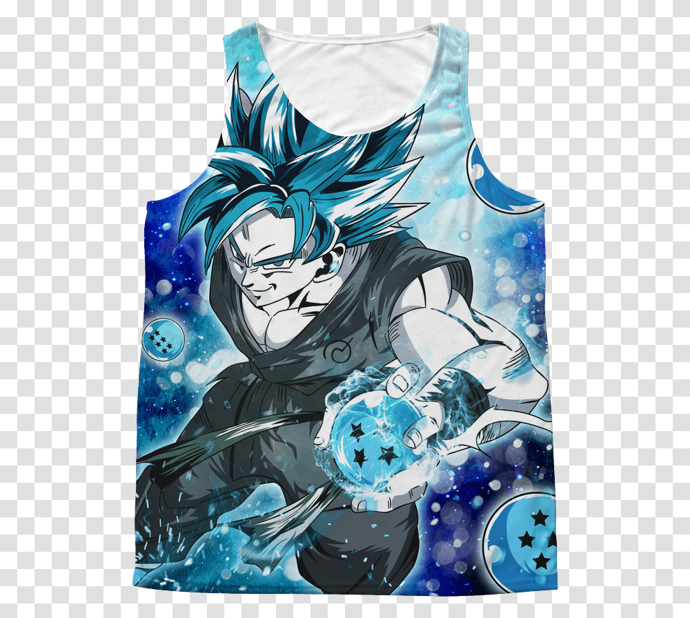 Super Saiyan Goku Ssj Blue With Dragon Balls All Over Goku, Clothing, Apparel, Vest, Art Transparent Png