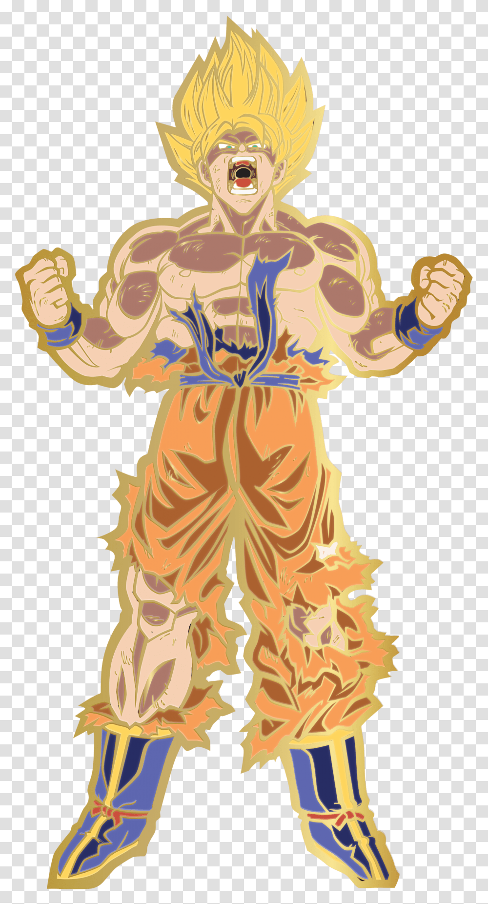 Super Saiyan Goku X3 - Figpin Super Saiyan Goku Figpin With Glitter Hair, Person, Animal, Mammal, Performer Transparent Png