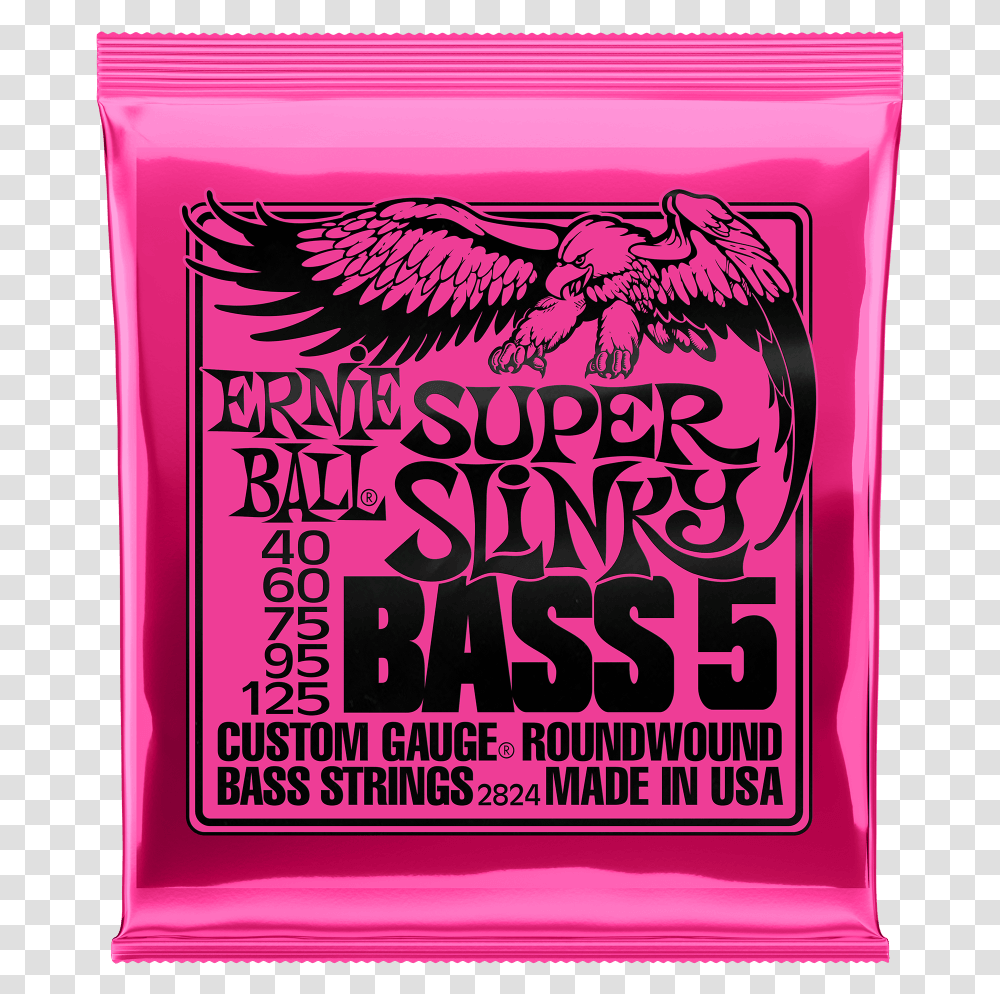 Super Slinky 5 String Nickel Wound Electric Bass Strings Ernie Ball Strings, Poster, Advertisement, Word Transparent Png