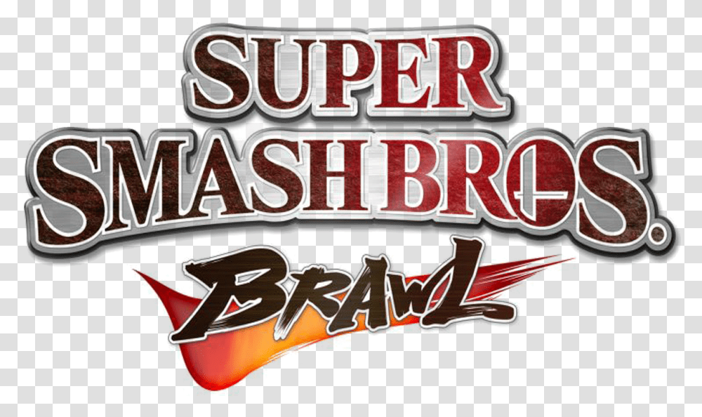 Super Smash Bros Brawl Logo, Word, Meal, Food Transparent Png