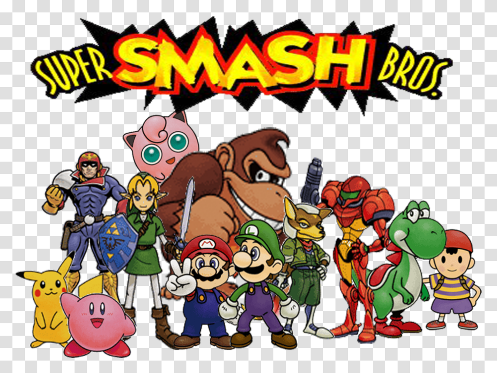 Super Smash Bros Logo, Person, Human, Super Mario, Crowd Transparent Png