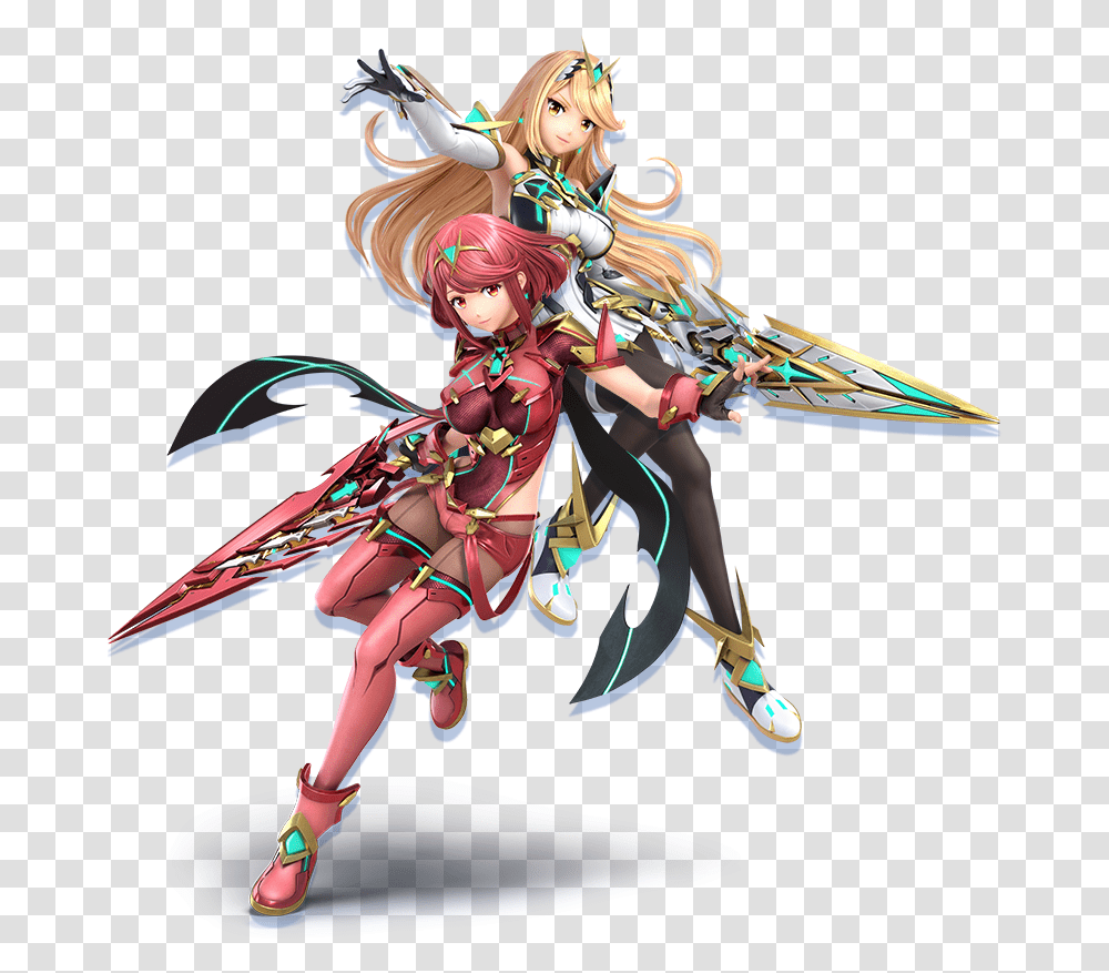 Super Smash Bros Ultimate For The Nintendo Switch Home Pyra And Mythra Smash Bros, Person, Graphics, Art, Clothing Transparent Png