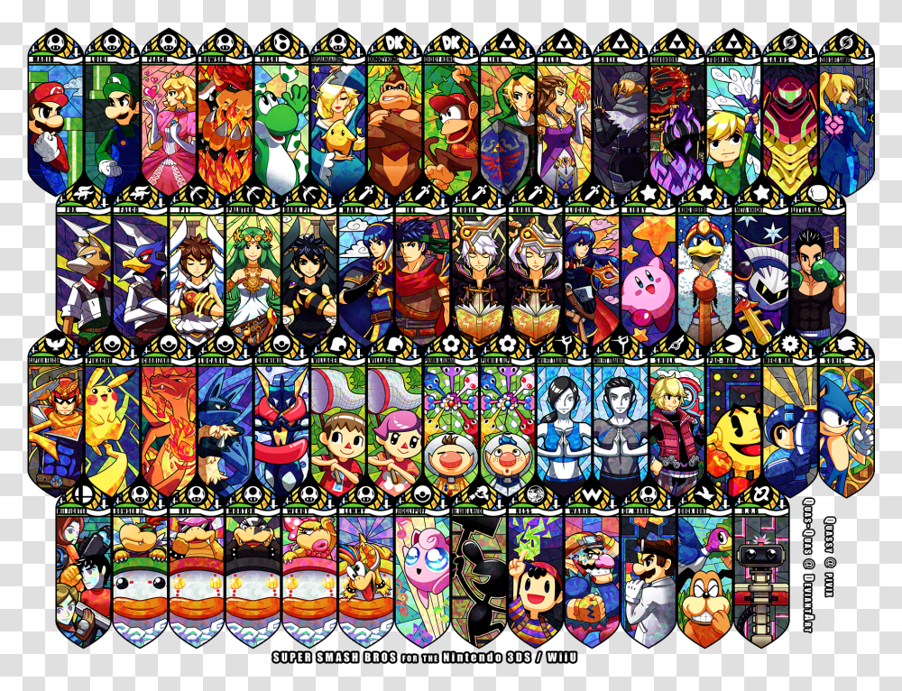 Super Smash Bros Wii U Smash Bros Character Panel, Collage, Poster, Advertisement, Label Transparent Png