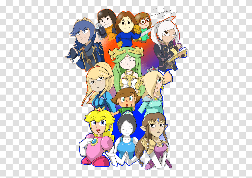 Super Smash Cool Girl Characters, Comics, Book, Manga Transparent Png