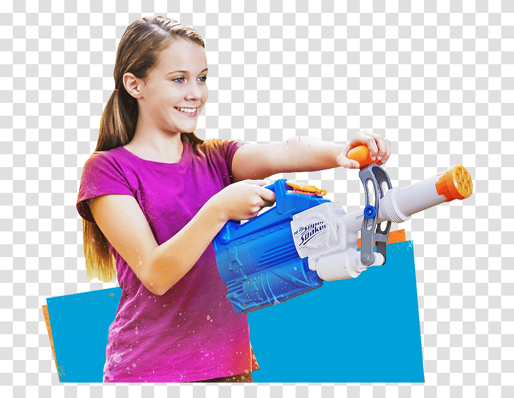 Super Soaker Water Blasters Accessories & Videos Nerf Nerf Super Soaker Hydra, Person, Human, Power Drill, Tool Transparent Png