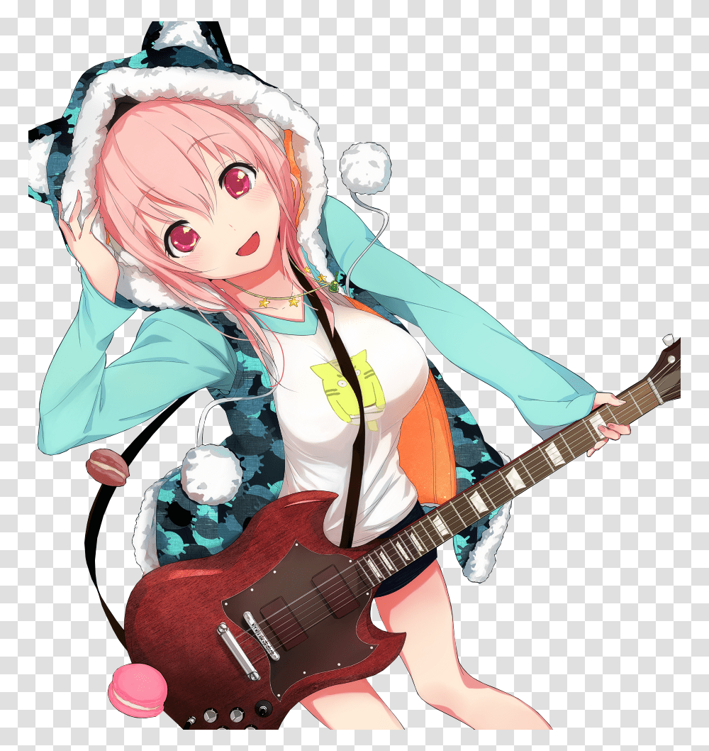 Super Sonico Guitar, Leisure Activities, Musical Instrument, Person, Human Transparent Png