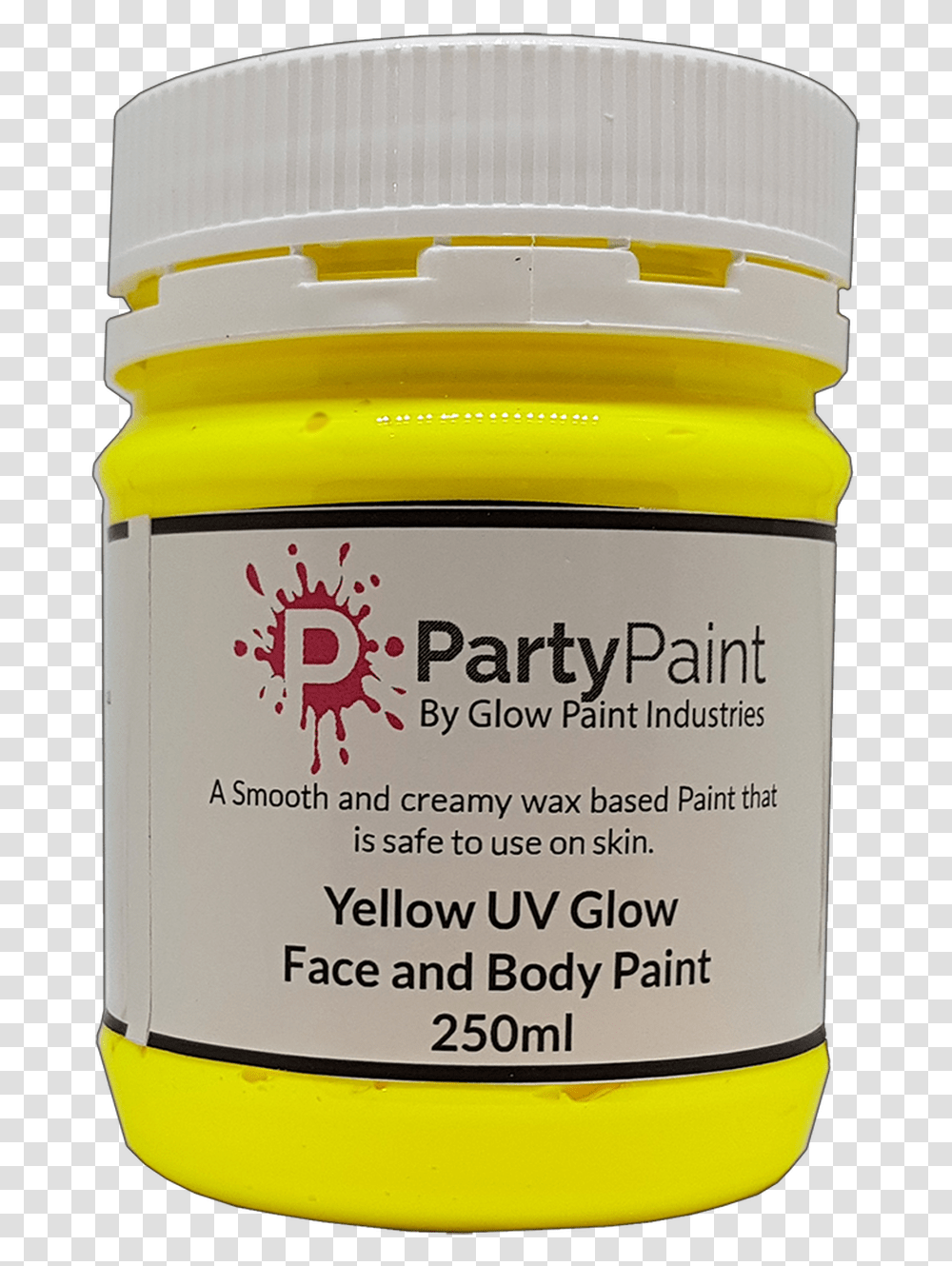 Super Sun Yellow Uv Glow Face And Body Paint Paste, Food, Mayonnaise, Mustard, Bottle Transparent Png