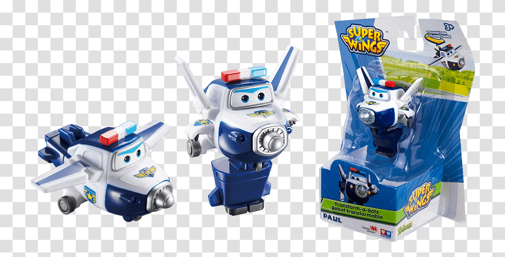 Super Wings Transforming Paul, Toy, Robot Transparent Png