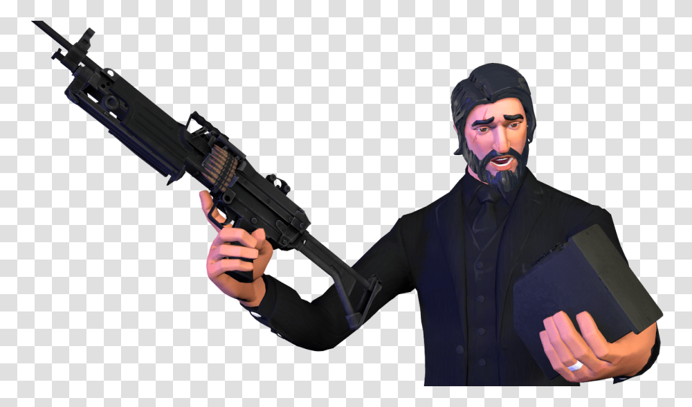 Superbee On Twitter John Wick Lmg Reload Free To Use, Gun, Weapon, Person, Costume Transparent Png