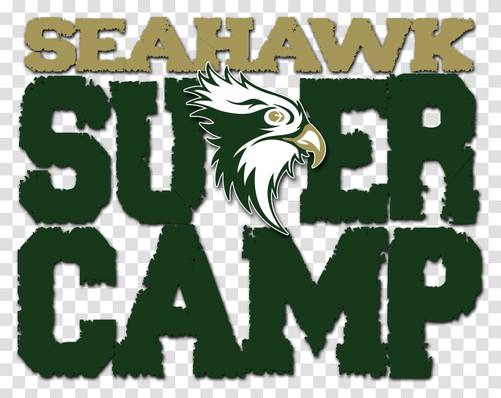 Supercamp Logo W Seahawk Rev Bald Eagle, Bird, Animal, Poster, Advertisement Transparent Png