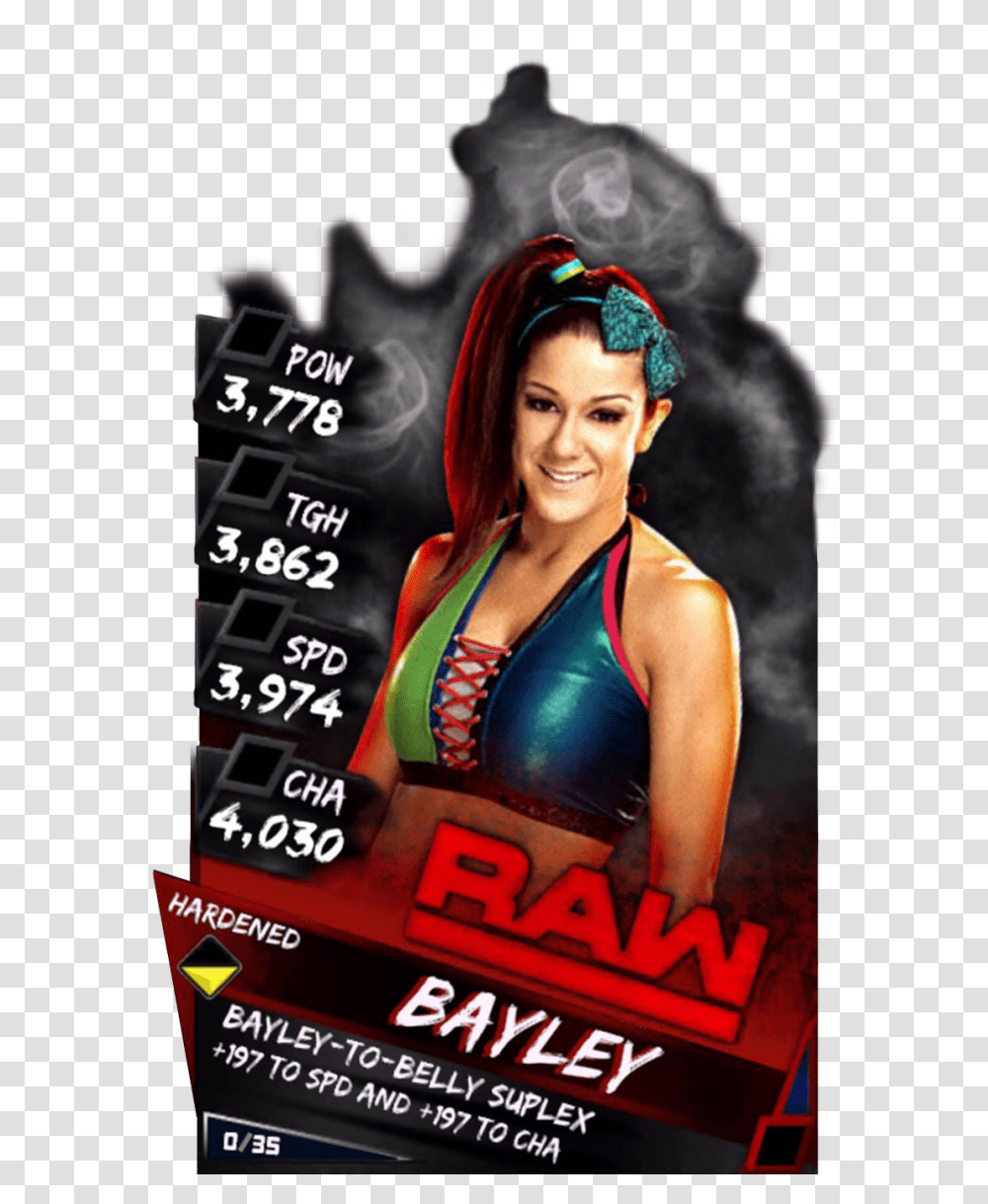 Supercard Bayley S3 Hardened Raw Wwe Supercard Hardened Cards, Person, Advertisement, Poster, Flyer Transparent Png