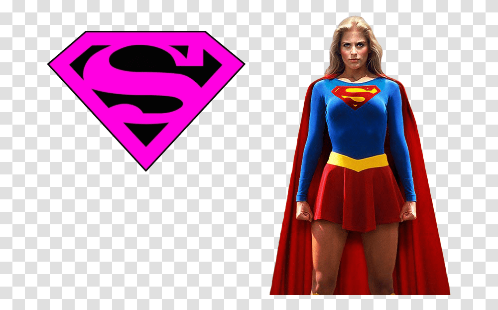Supergirl 1984 Logo, Costume, Apparel, Person Transparent Png