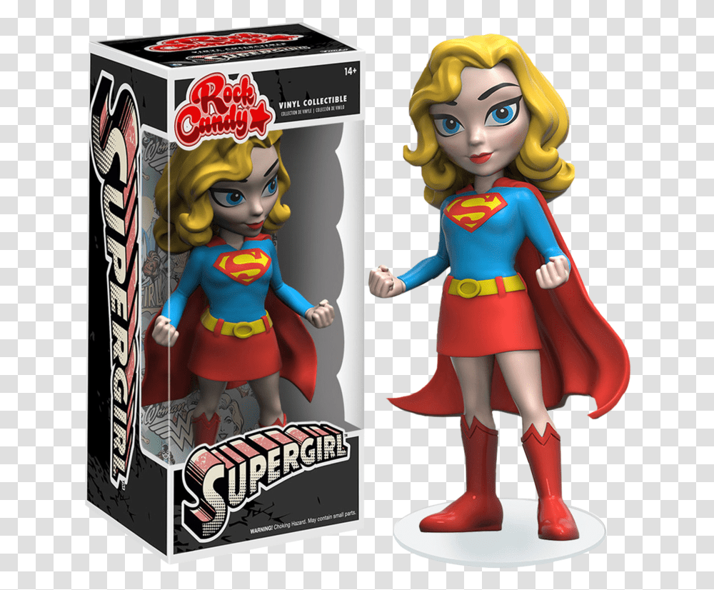Supergirl Funko Rock Candy Supergirl, Toy, Figurine, Doll, Person Transparent Png