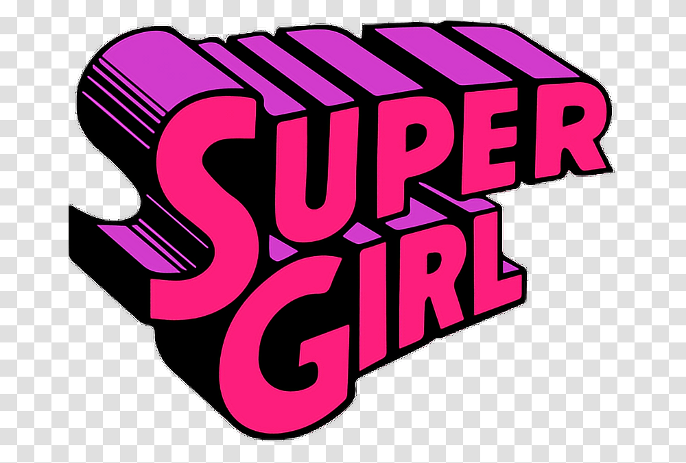 Supergirl Pink Girl Superwoman Purple Quotes, Alphabet, Label Transparent Png