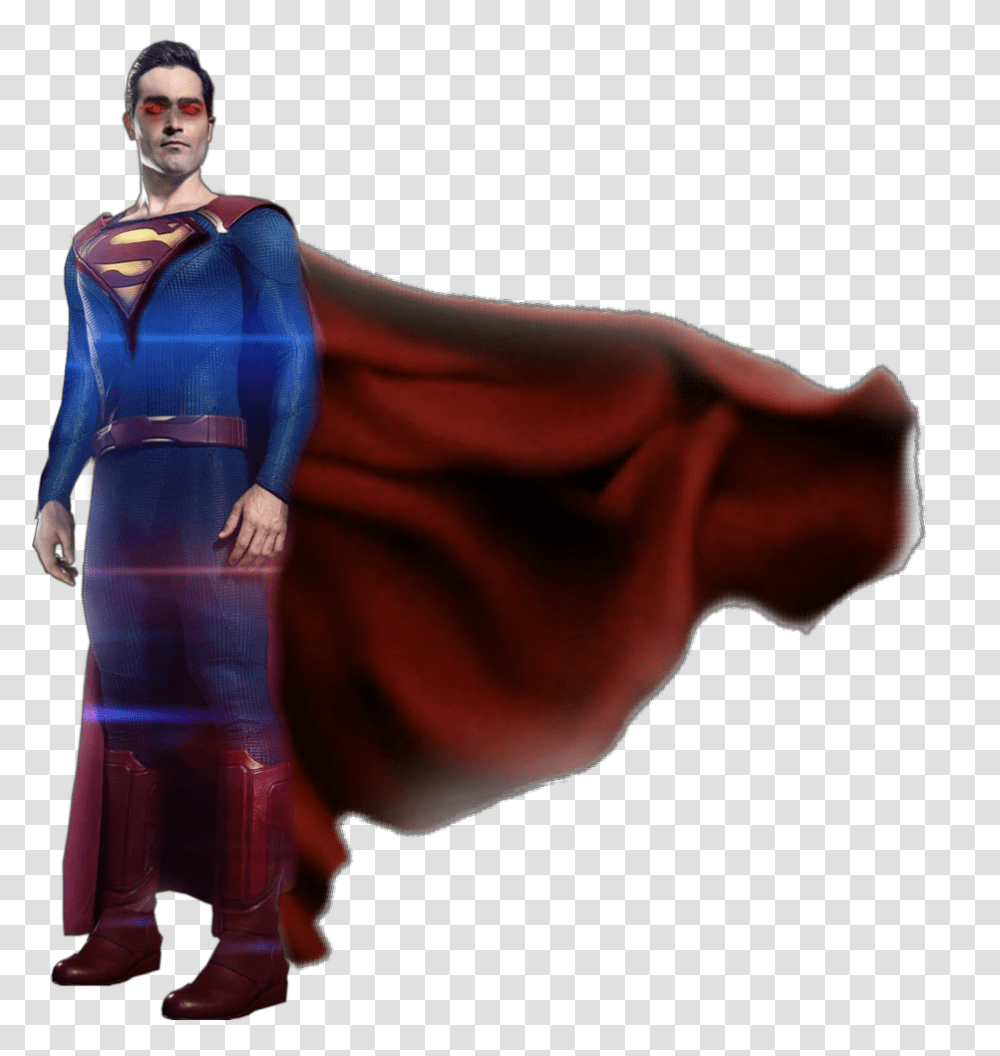 Supergirl Superman Tyler Hoechlin And Henry Cavill, Person, Cape, Sleeve Transparent Png