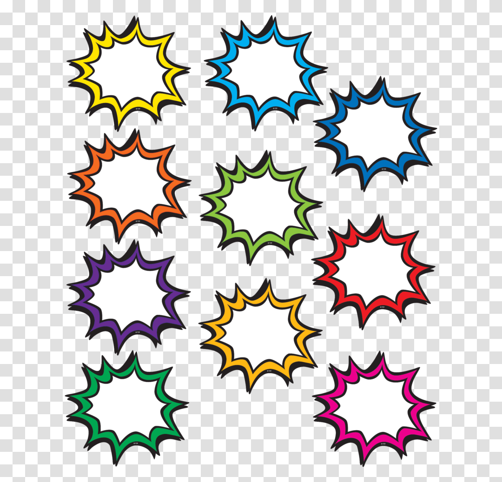 Superhero Bursts Accents, Pattern, Fractal, Ornament, Poster Transparent Png